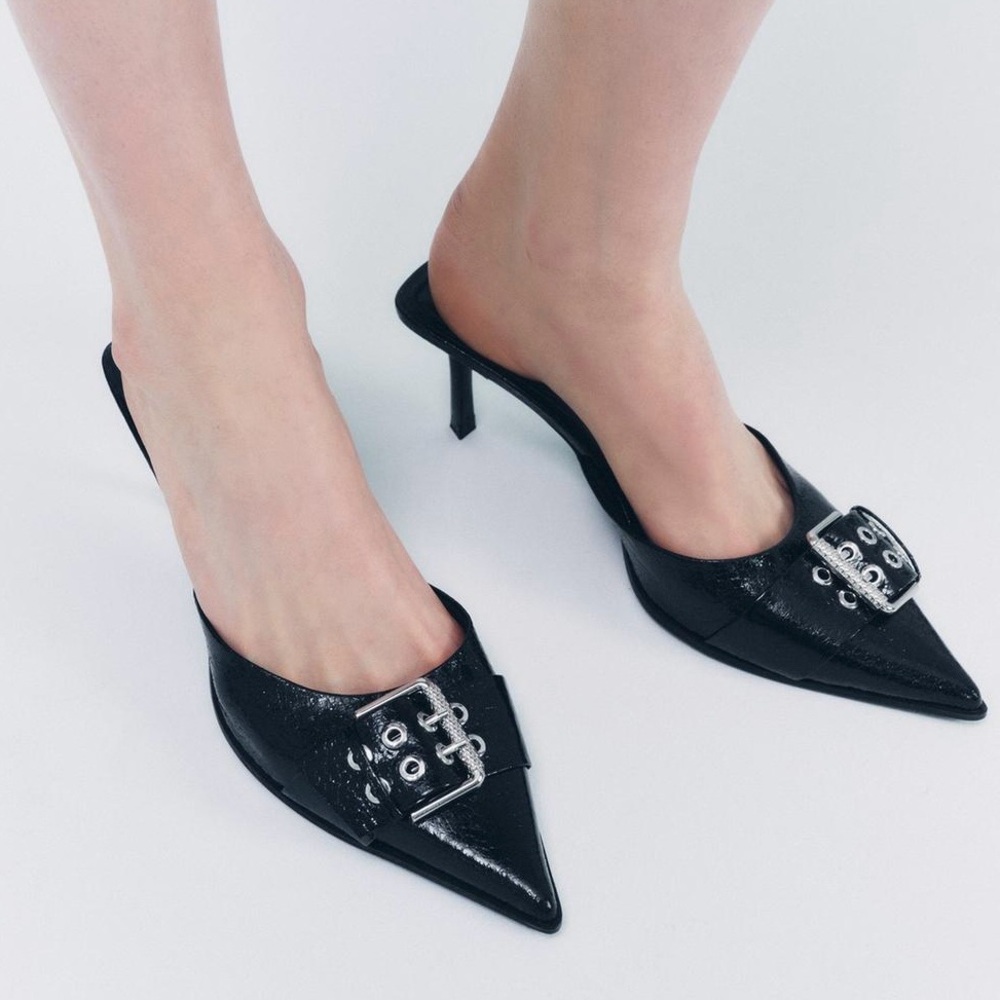 Zara Buckled Heeled Mules